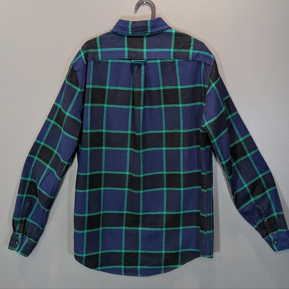 Lands' End Men's Tall Medium Flannel Plaid Shirt Tailored Fit 15-15.5 - Picture 5 of 6